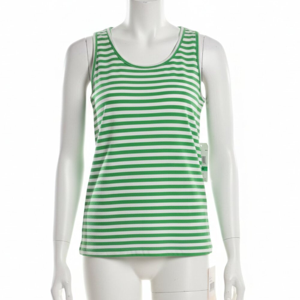 KIKit Women's Beachy green white striped tank Size Large